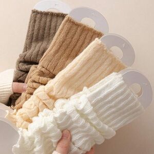 4 Pairs Foot/Sleeve Covers, Caramel, Khaki, Beige, White